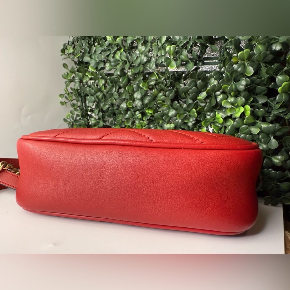 A cond Gucci GG Marmont mini camera bag in red quilted leather + free COA - Picture 10 of 12